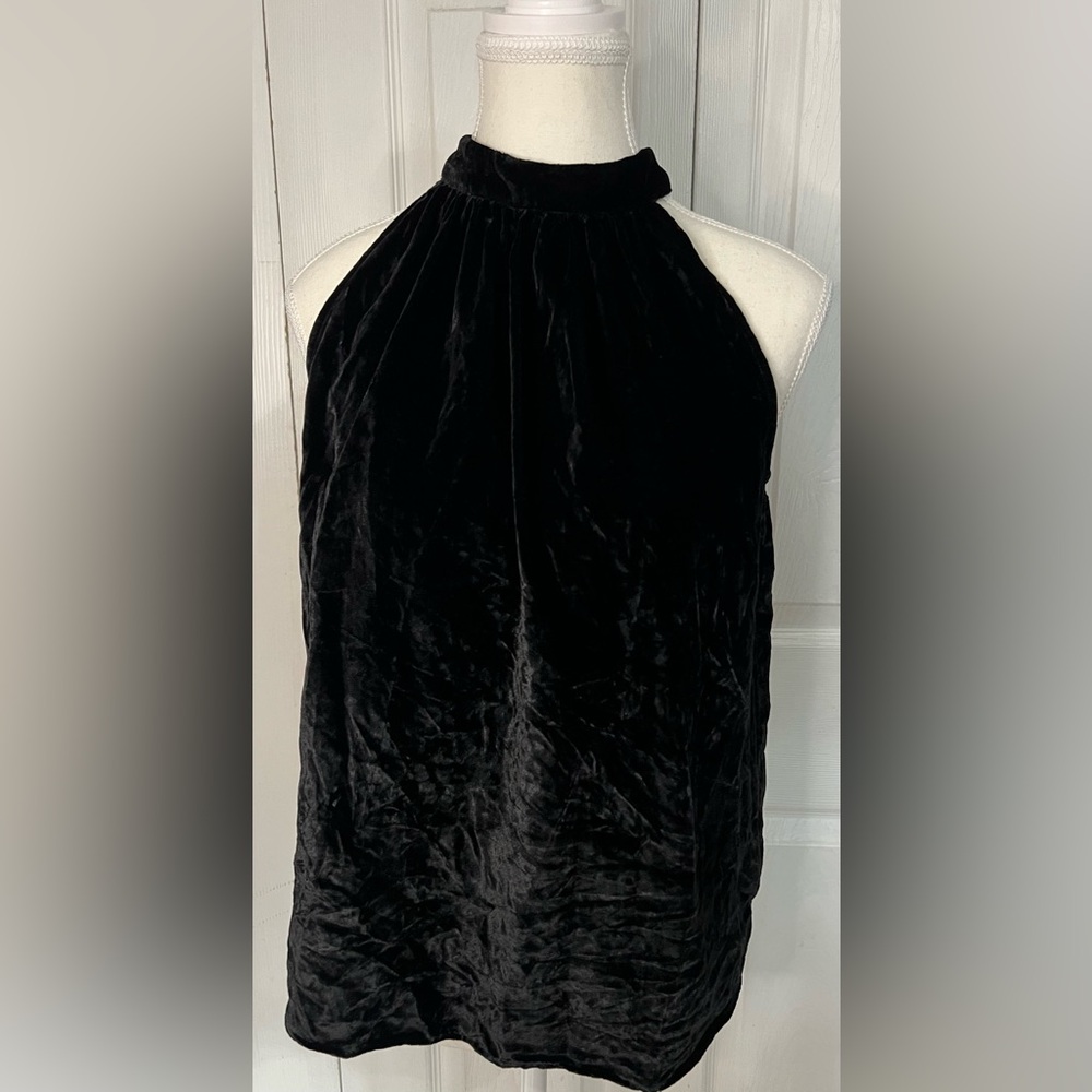 NWT Loft XS Black Velvet Feel Halter Top Tank